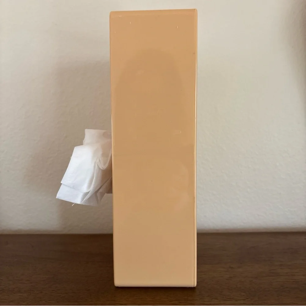 Retro‎ Peachy Yellow Pinup Tissue Box With Woman Eating Chocolate